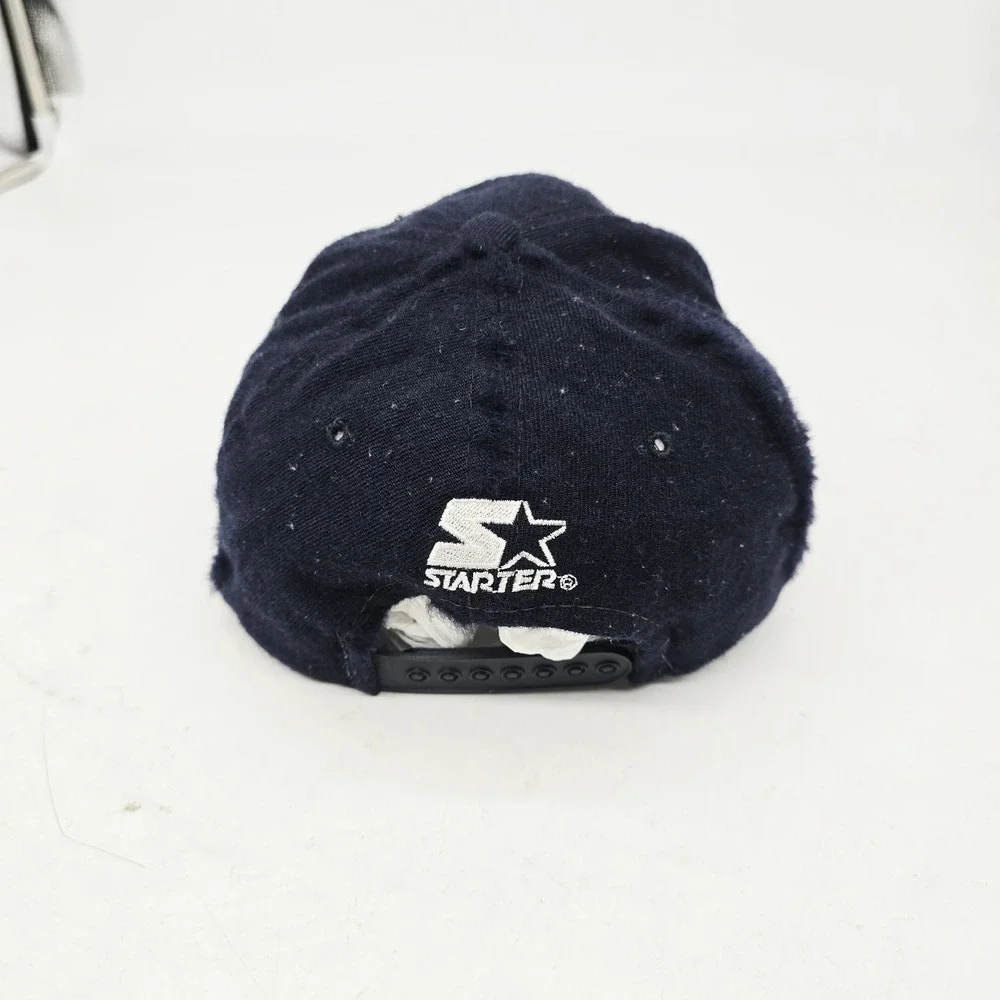 Vintage Starter Dallas Cowboys Hat Snapback NFL Blue Wool Arch Logo Navy Natural